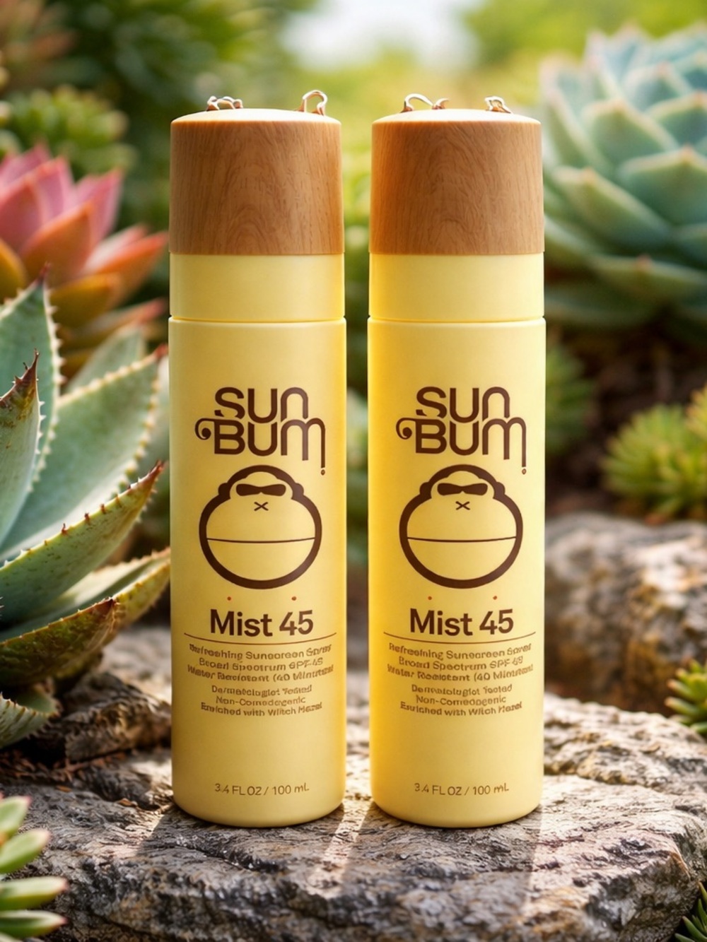 (2- PACk) Sun Bum Mist 45 Refreshing Sunscreen Spray - Yellow -lot of 2